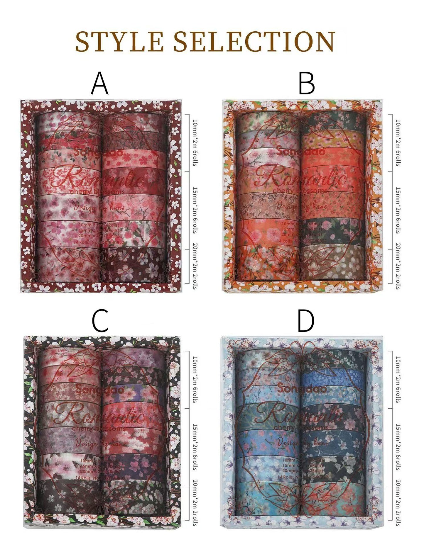 14 Rolls Mini Floral Pattern Washi Tape | Autumn Spring Flower Japanese Masking Tape | Decorative Tapes | Planner Accessories Bullet Journal