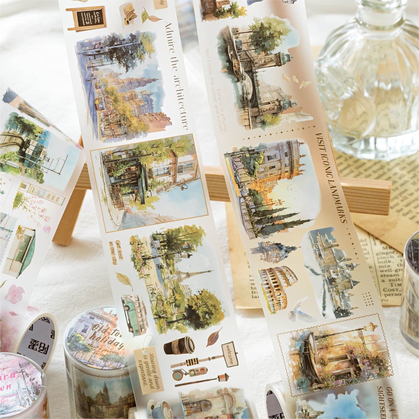 Beautiful Scenery Tape | Travel Sketches PET tape | Masking Tape | PET Tape Roll | Travel Themes Tape | Gift Wrapping | Gift for Girls
