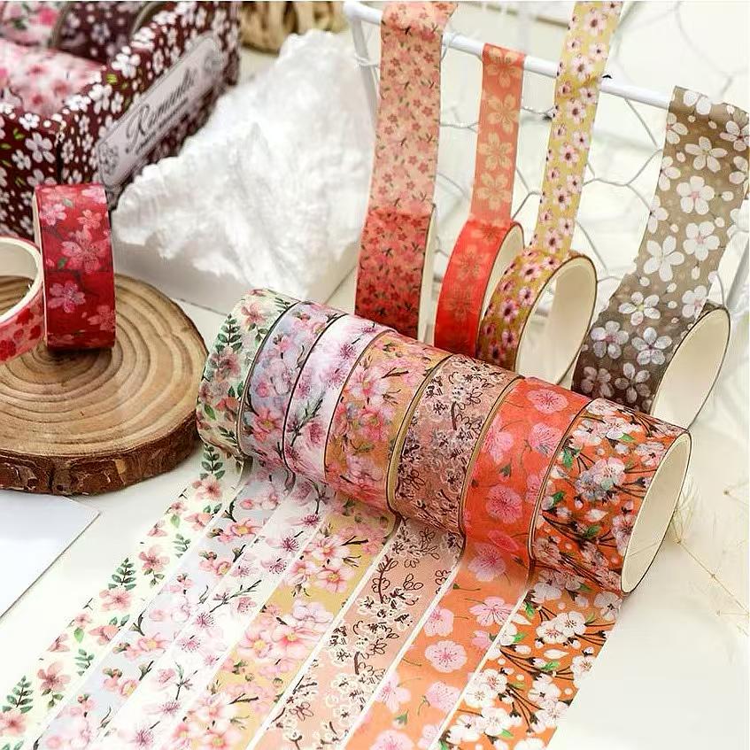 14 Rolls Mini Floral Pattern Washi Tape | Autumn Spring Flower Japanese Masking Tape | Decorative Tapes | Planner Accessories Bullet Journal