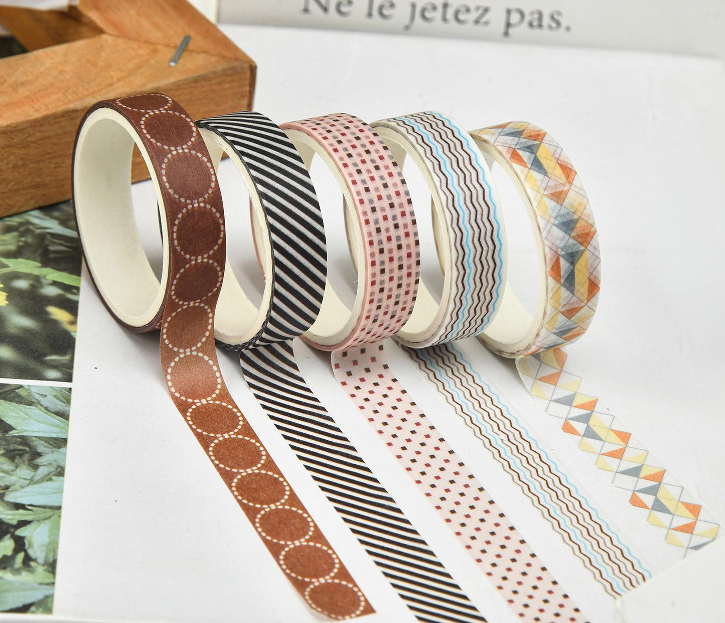 44 Rolls Simple Pattern Washi Tape Set | Solid Colors Masking Tape | Decorative Tapes | Gift Wrapping Planner Bullet Journal Craft Supplies
