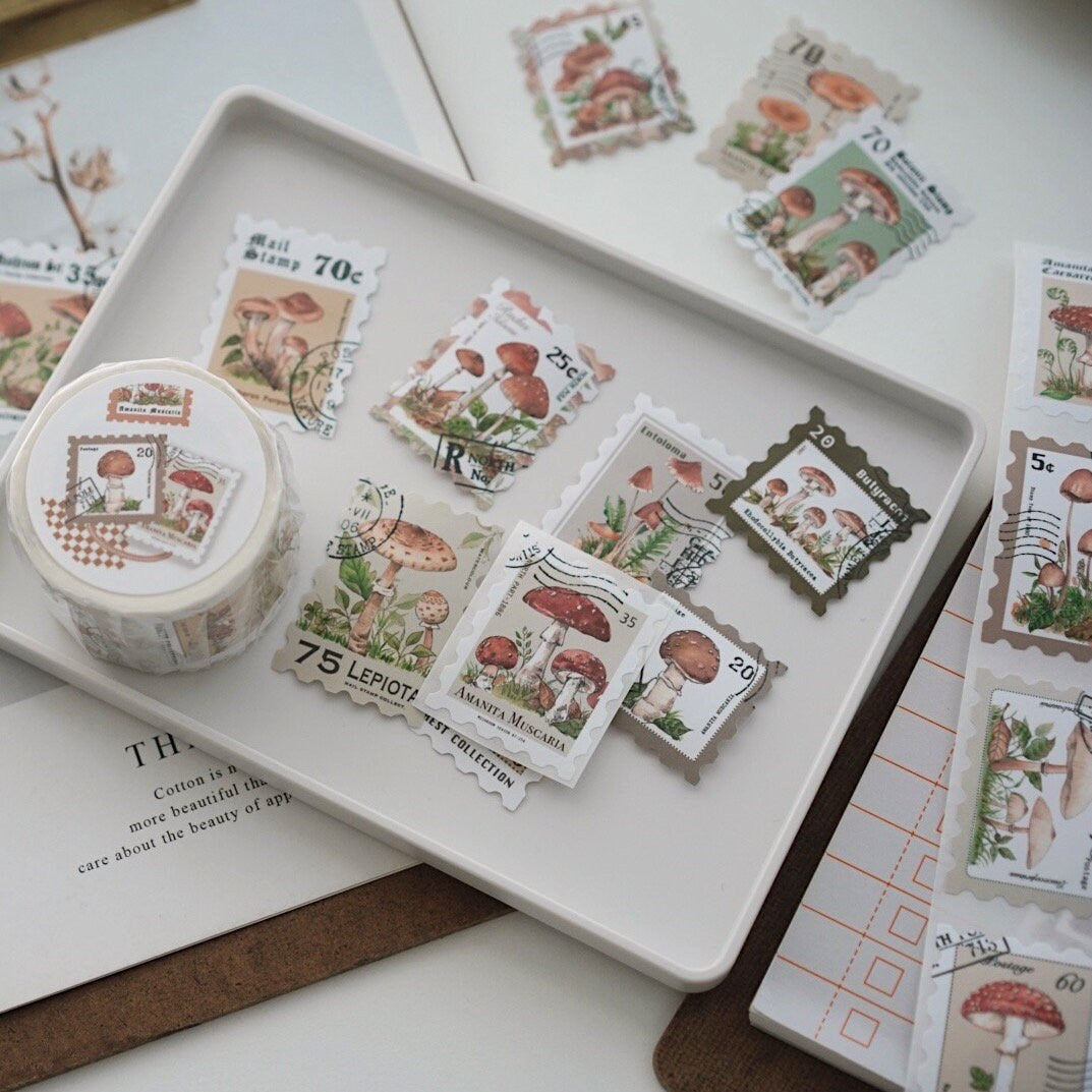 Mushroom Stamp Album Washi Tape | Planner | Bullet Journal | Gift Wrapping