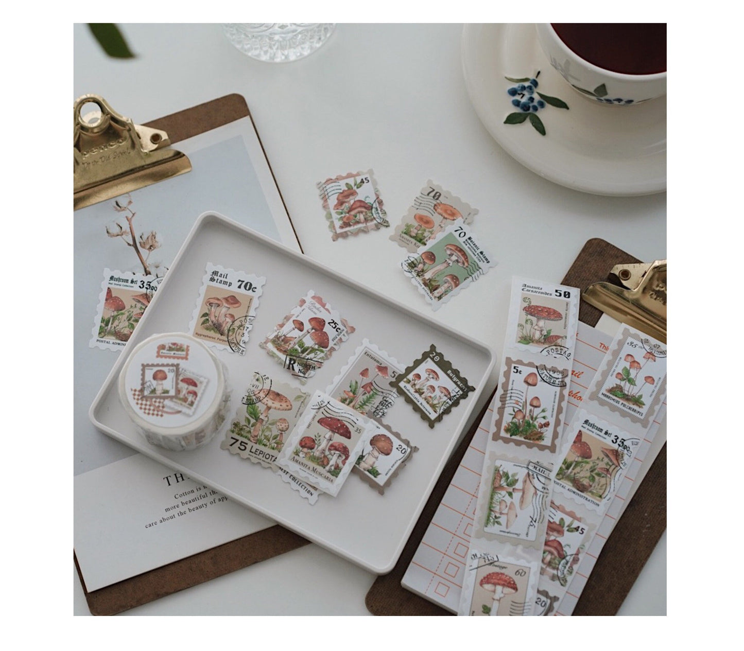 Mushroom Stamp Album Washi Tape | Planner | Bullet Journal | Gift Wrapping