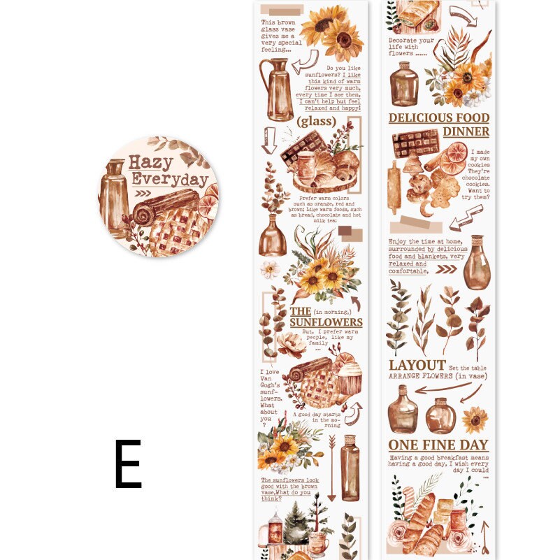 Life Aesthetics Tape | Coffee Dessert Bread PET tape | Masking Tape | PET Tape Roll | Nature Themes Tape | Gift Wrapping | Gift for Girls