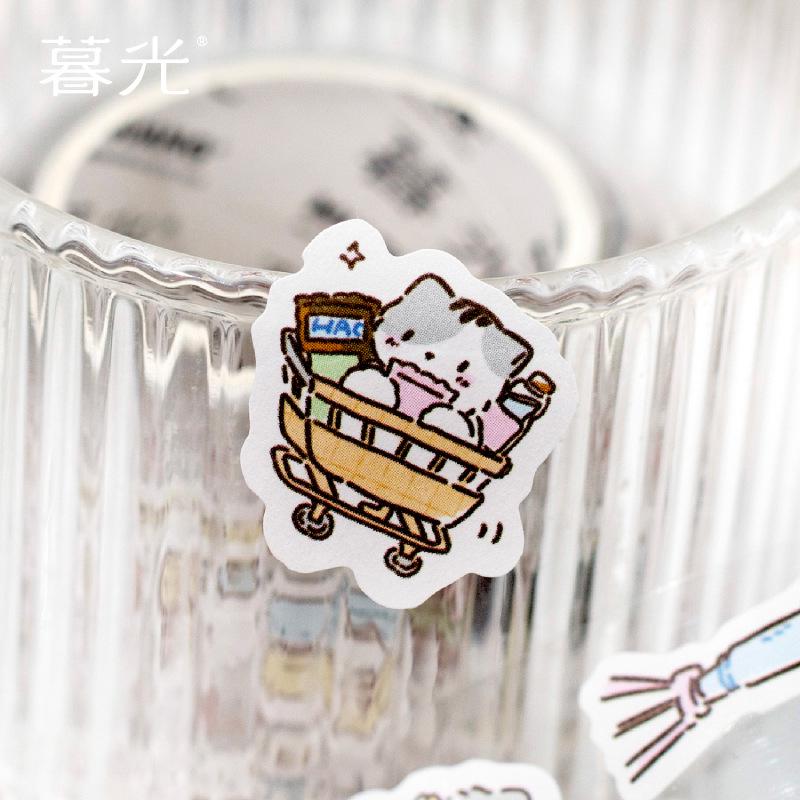 Kawaii Cat Daily Life Washi Tape | Cat Coffee Flower Decor Material Decorative Tape | Creative DIY Journal Planner School Stationery
