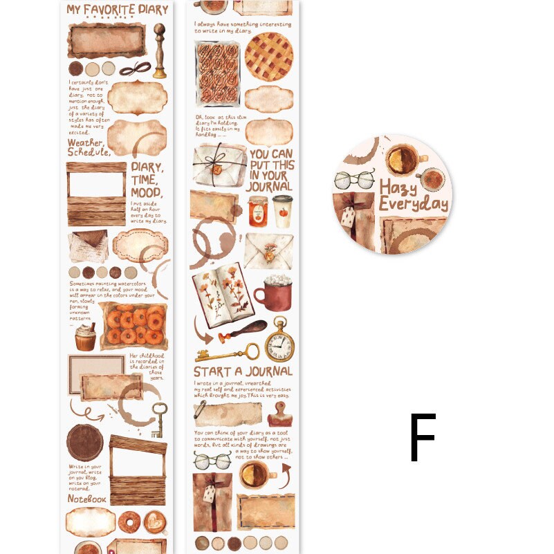 Life Aesthetics Tape | Coffee Dessert Bread PET tape | Masking Tape | PET Tape Roll | Nature Themes Tape | Gift Wrapping | Gift for Girls