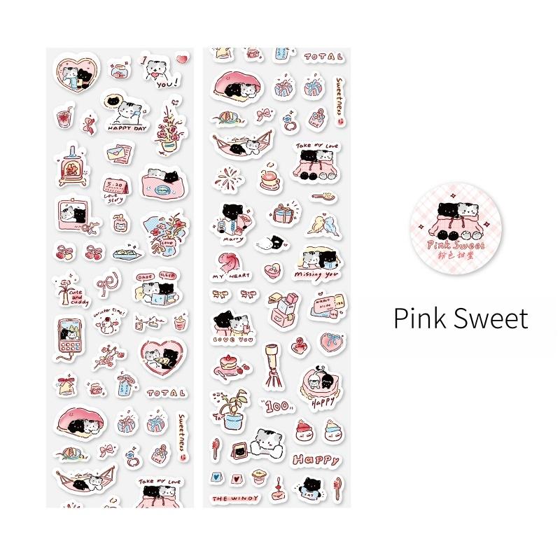 Kawaii Cat Daily Life Washi Tape | Cat Coffee Flower Decor Material Decorative Tape | Creative DIY Journal Planner School Stationery