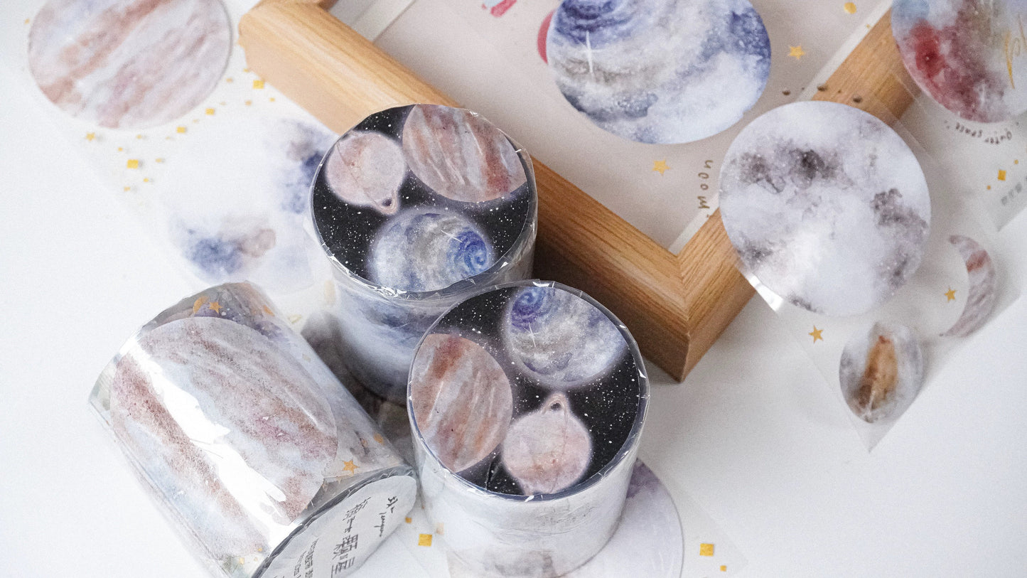 Galaxy Moon PET Tape | Junk Journal | Deco Stickers | Planner Journal Craft Scrapbooking Supplies | Gift for Her