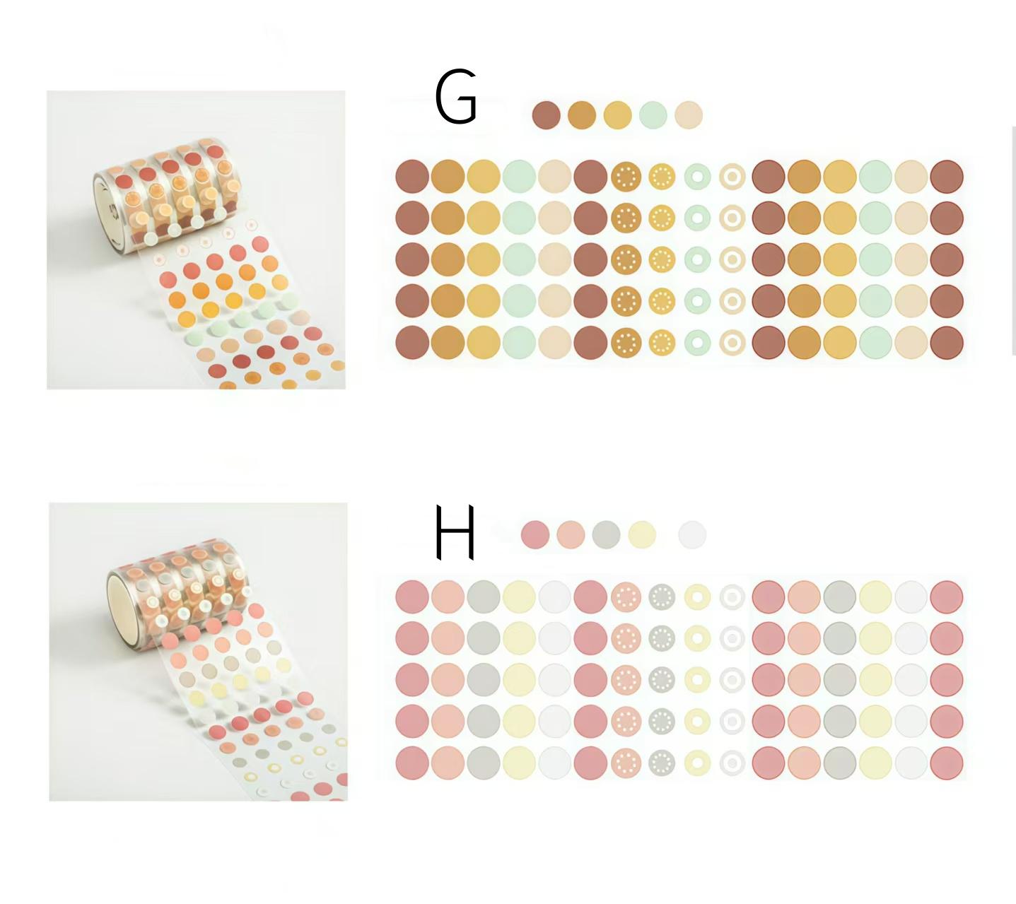 Dot Round Sticker Tape | Functional Stickers | Planner Sticker | Basic Stickers | Bujo Sticker kit | Study School Supplies
