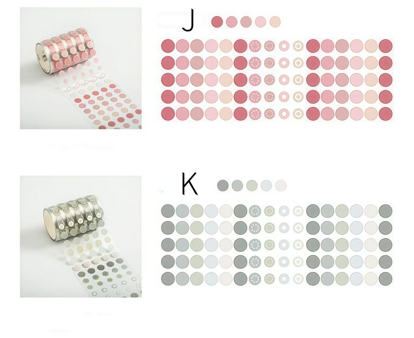 Dot Round Sticker Tape | Functional Stickers | Planner Sticker | Basic Stickers | Bujo Sticker kit | Study School Supplies
