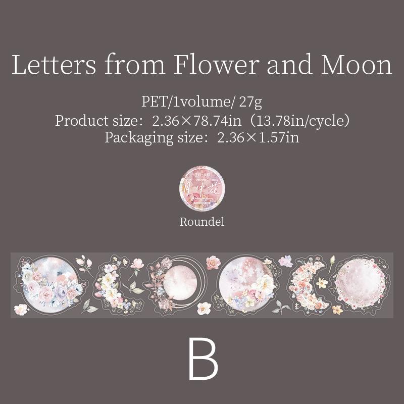 Moon Phase PET Tape | Moon and Stars Decorative Tapes Stickers | Junk Journal Planner Bullet Journal Collage Craft Scrapbooking Supplies