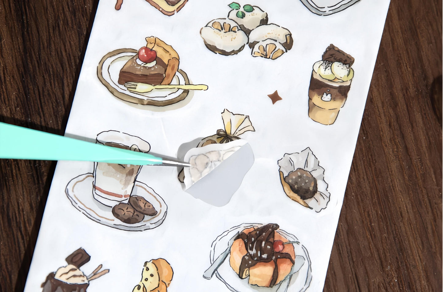 Cute Coffee Snacks Drink Dessert Mini Sticker | Cozy Life | Coffee Lover Decorative Washi Tape | Journal Scrapbooking Collage Supplies