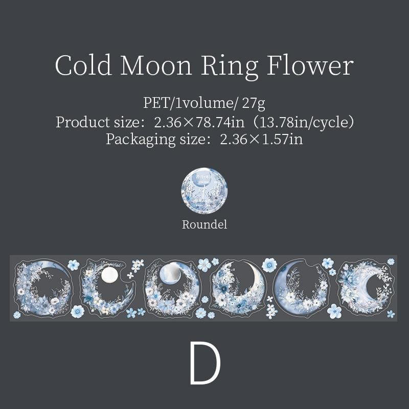 Moon Phase PET Tape | Moon and Stars Decorative Tapes Stickers | Junk Journal Planner Bullet Journal Collage Craft Scrapbooking Supplies