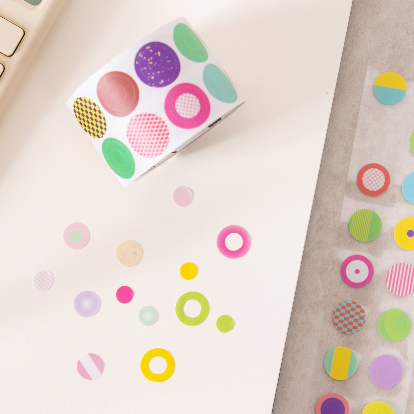 Dot Round Die Cut Tape | Dot Planner Sticker Tape | Dot BuJo Sticker | Planner Study School Supplies