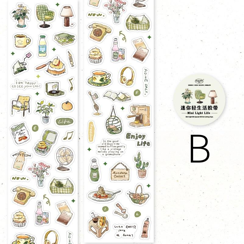 Cute Coffee Snacks Drink Dessert Mini Sticker | Cozy Life | Coffee Lover Decorative Washi Tape | Journal Scrapbooking Collage Supplies