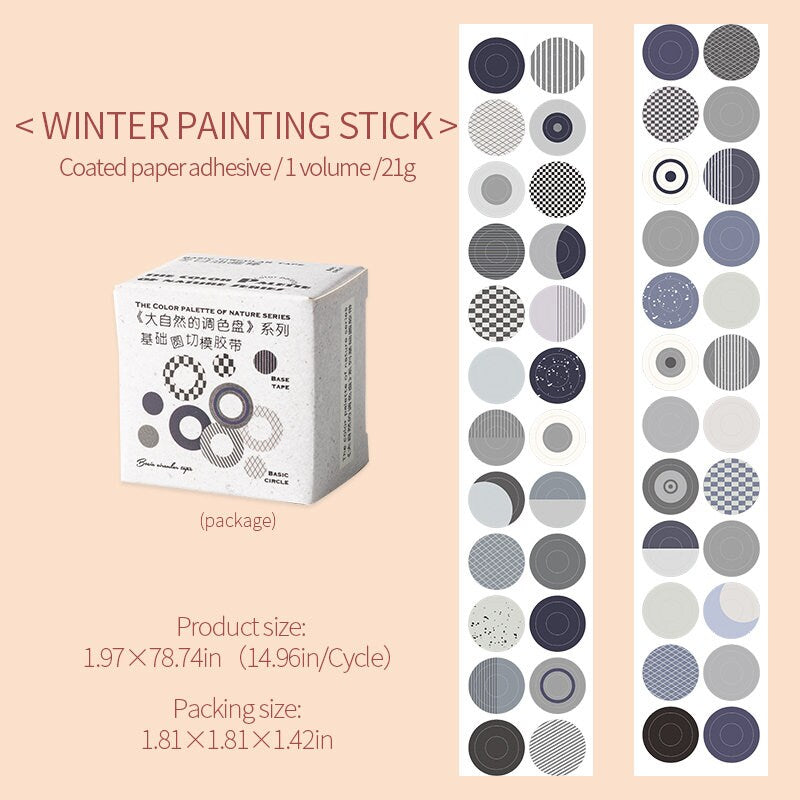 Dot Round Die Cut Tape | Dot Planner Sticker Tape | Dot BuJo Sticker | Planner Study School Supplies