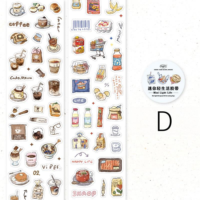 Cute Coffee Snacks Drink Dessert Mini Sticker | Cozy Life | Coffee Lover Decorative Washi Tape | Journal Scrapbooking Collage Supplies