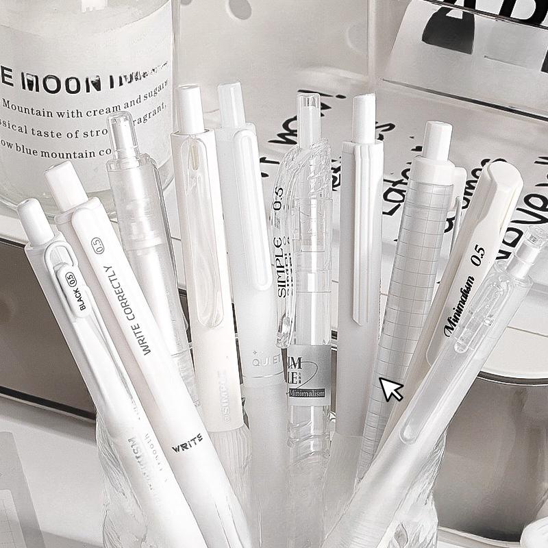 5pcs Minimalist Pen Set | Black Gel Ink Pens | Planner Pens | Writing Supplies | Cute Stationery Journaling Planner Study Pen Supplies