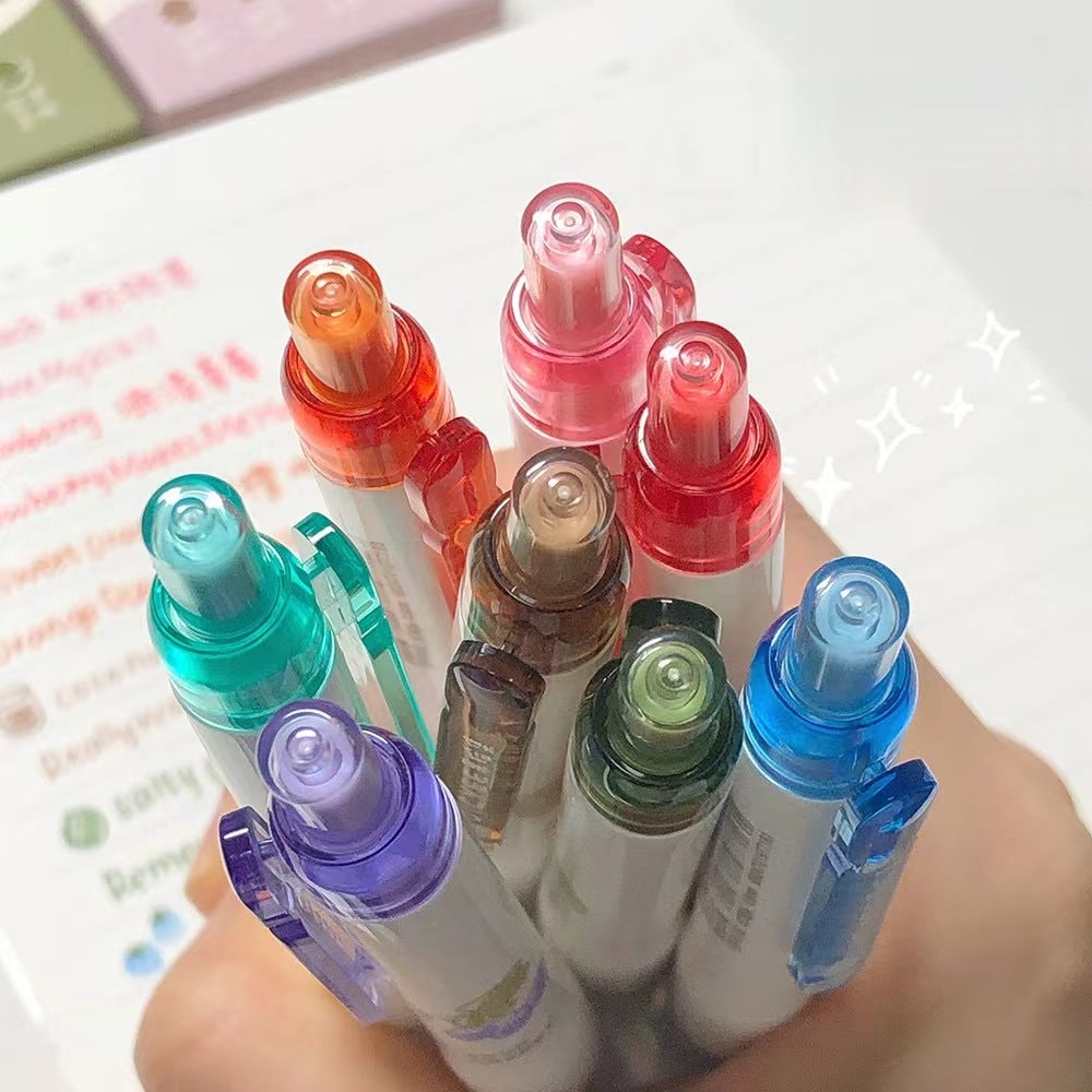 Fruit-scented Quick Dry Colorful Ink Pen | Aesthetic Colored Gel Pens | Cute Collage School Office Planner Journal Pens Supplies Stationery