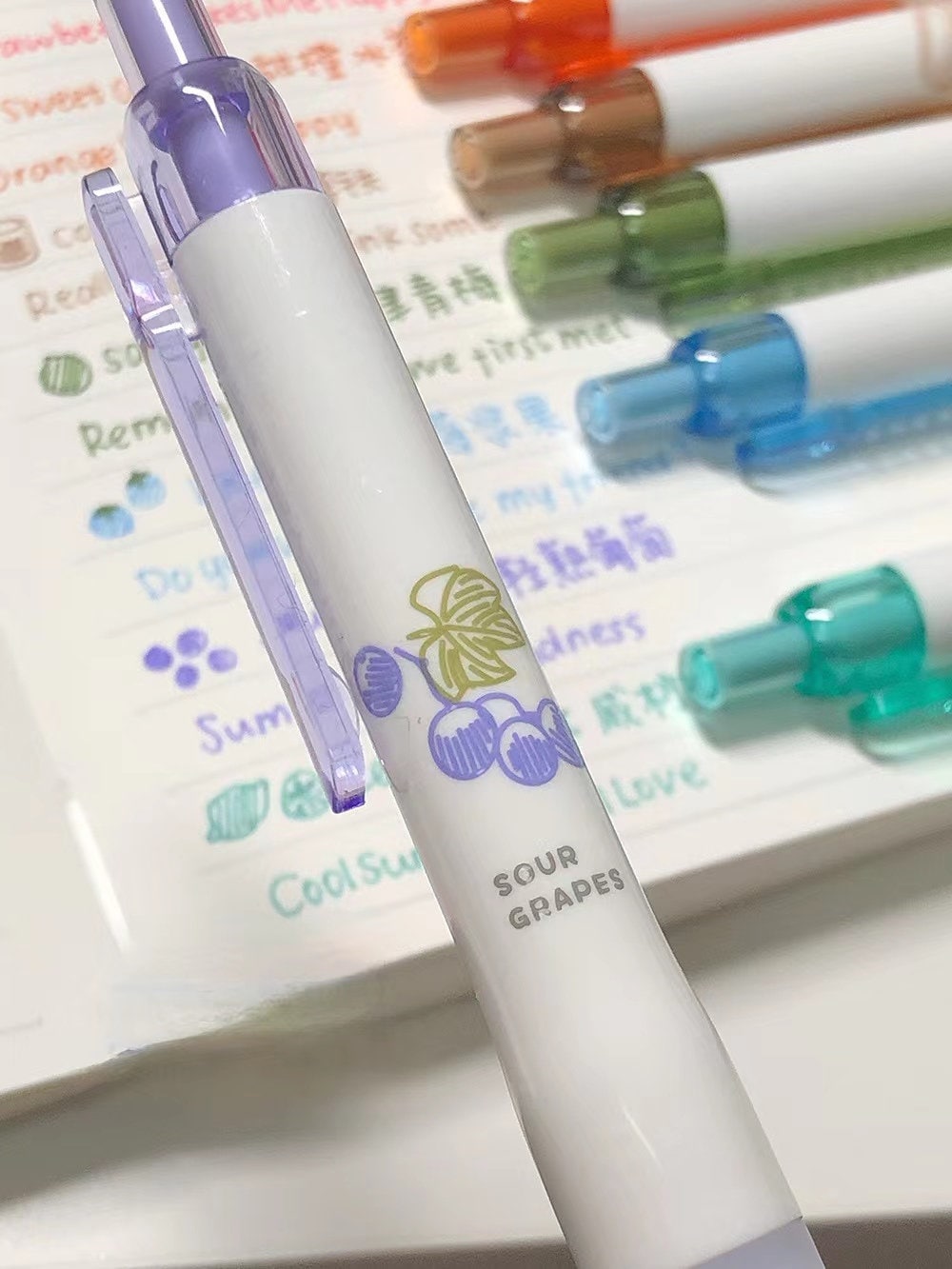 Fruit-scented Quick Dry Colorful Ink Pen | Aesthetic Colored Gel Pens | Cute Collage School Office Planner Journal Pens Supplies Stationery