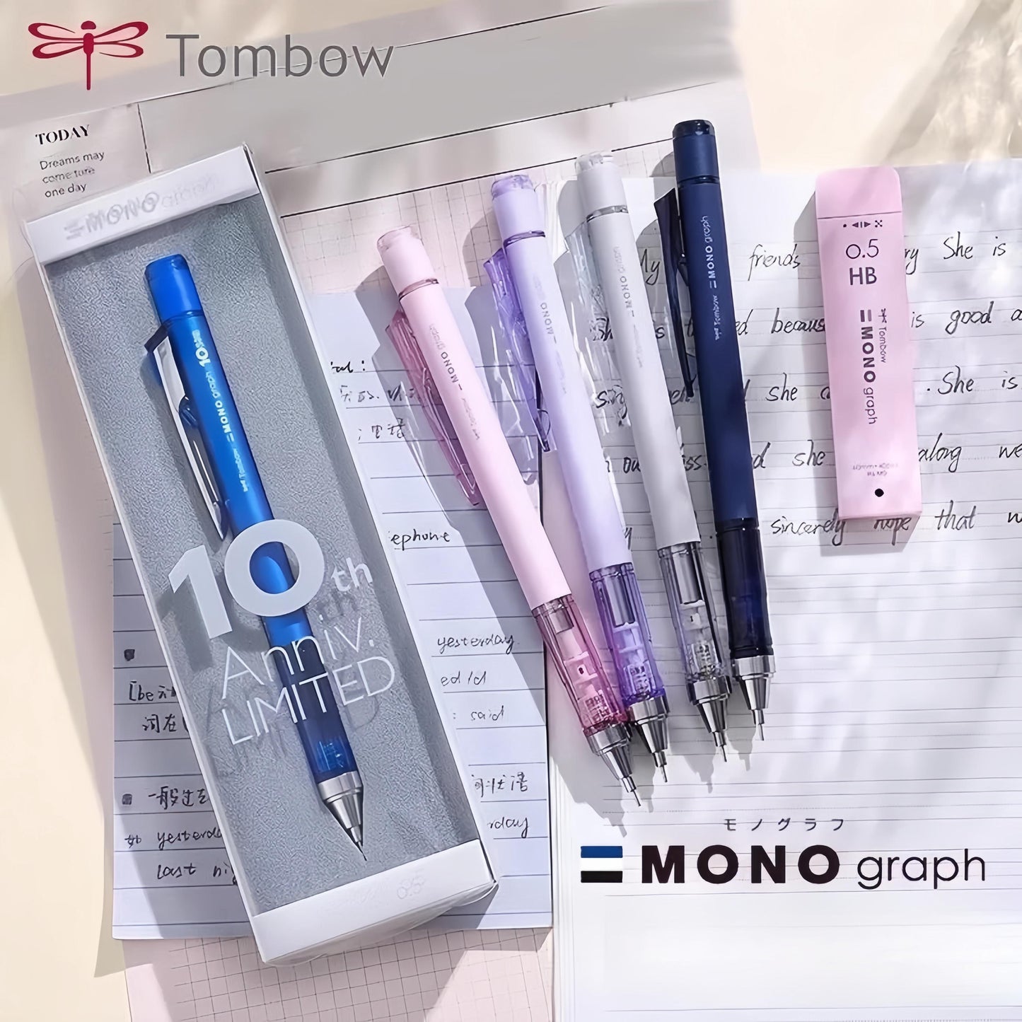 10th Anniversary Limited Edition Tombow MONO Graph 0.5mm Mechanical Pencil | School Office Study Supplies | Back to School