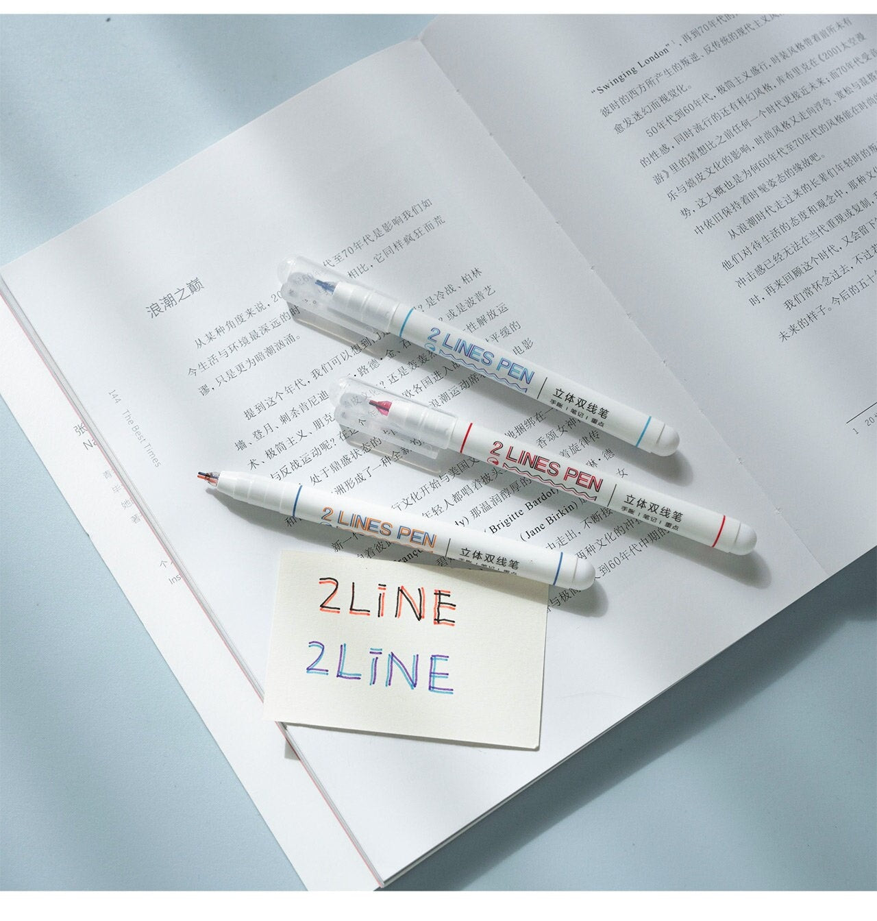 6Pcs Creative Double Line Pens | Planner Journal Pen Set | Multicolor Pen | Underline Pen | Lettering Pen | Study Supplies |