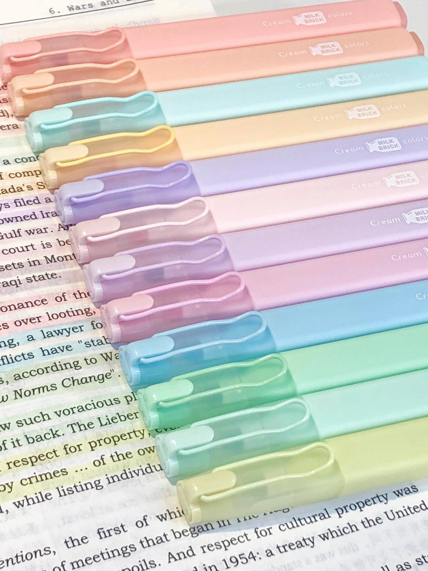 Milk Color Highlighter Pen | Highlighters Marker Pen | Aesthetic Cute Planner Journal Reading Drawing Pens | Study Writing Supplies
