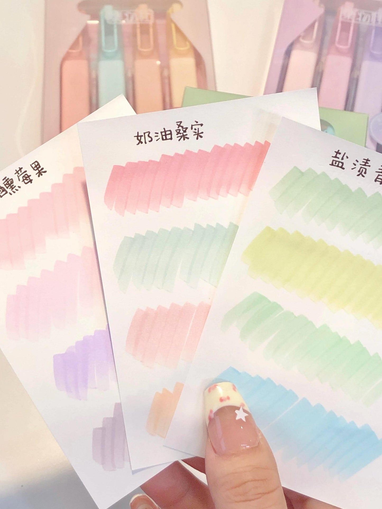 Milk Color Highlighter Pen | Highlighters Marker Pen | Aesthetic Cute Planner Journal Reading Drawing Pens | Study Writing Supplies