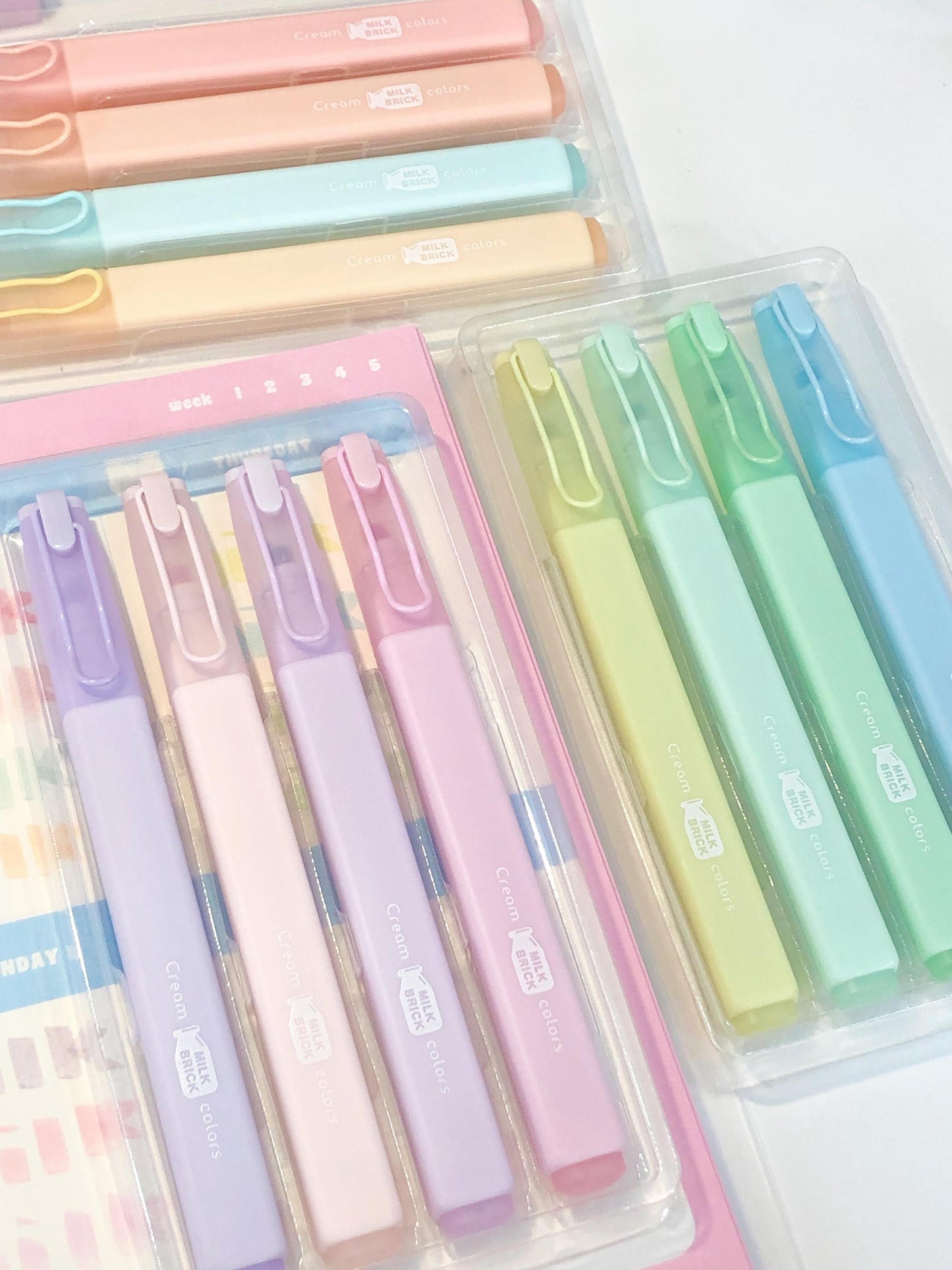 Milk Color Highlighter Pen | Highlighters Marker Pen | Aesthetic Cute Planner Journal Reading Drawing Pens | Study Writing Supplies