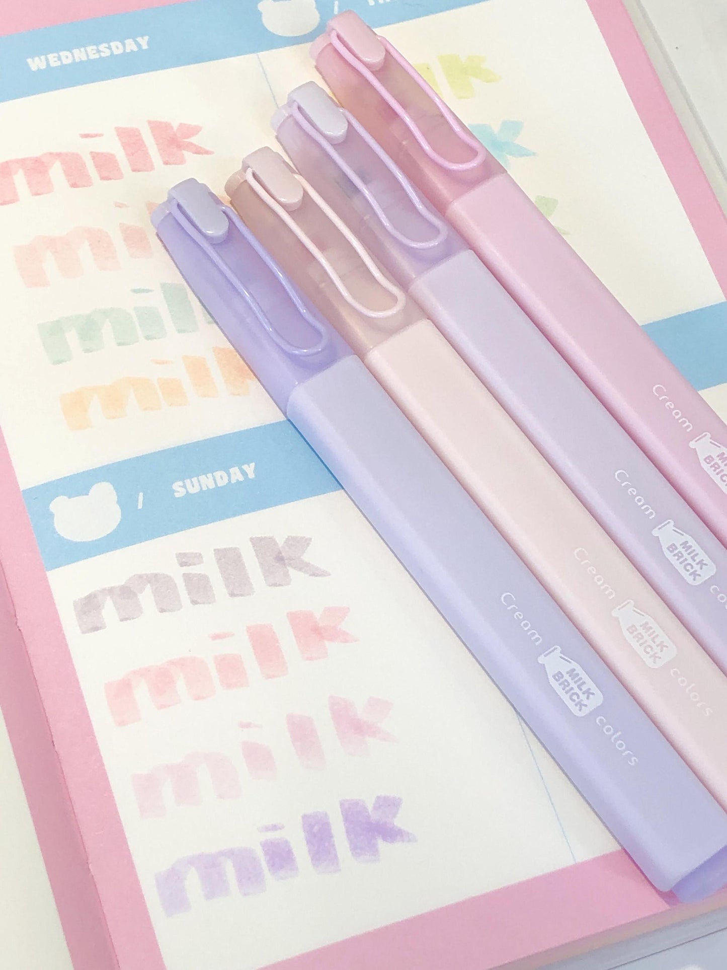 Milk Color Highlighter Pen | Highlighters Marker Pen | Aesthetic Cute Planner Journal Reading Drawing Pens | Study Writing Supplies