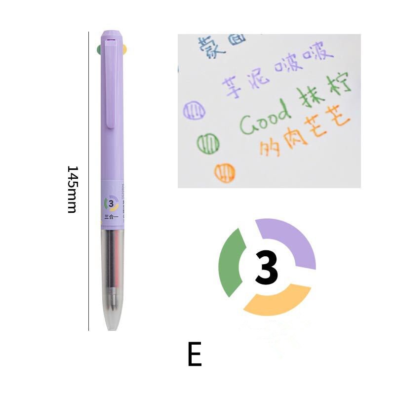 3 in 1 Multi-Color Pen | Three-color Ink Gel Pen | Quick Dry Ink Pen | Planner Pens | Student Pen Writing Supplies Stationery