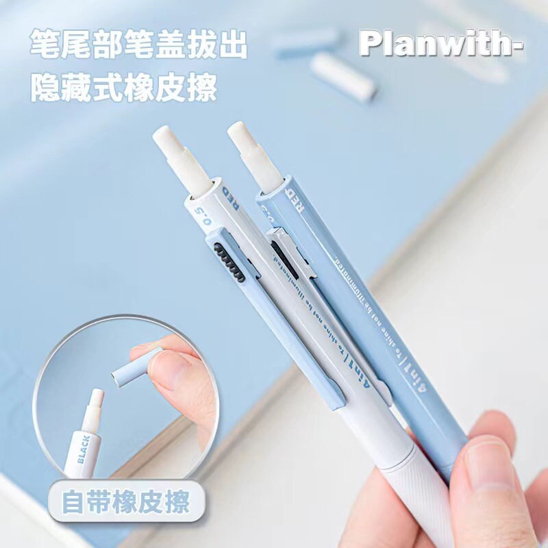 4 In 1 Pen Ink and Mechanical Pencil | Three-color Ink Gel Pen | Quick Dry Ink Pen | Planner Pens | Student Pen Writing Supplies Stationery