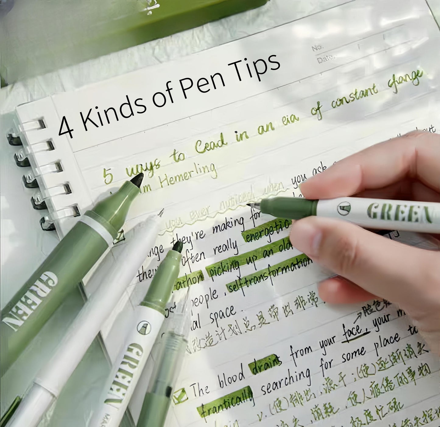 Retro Color Highlighter Pen Set | Double-Sided Highlighter | Highlighter Marker Pen | Planner School Office Study Pens Stationery