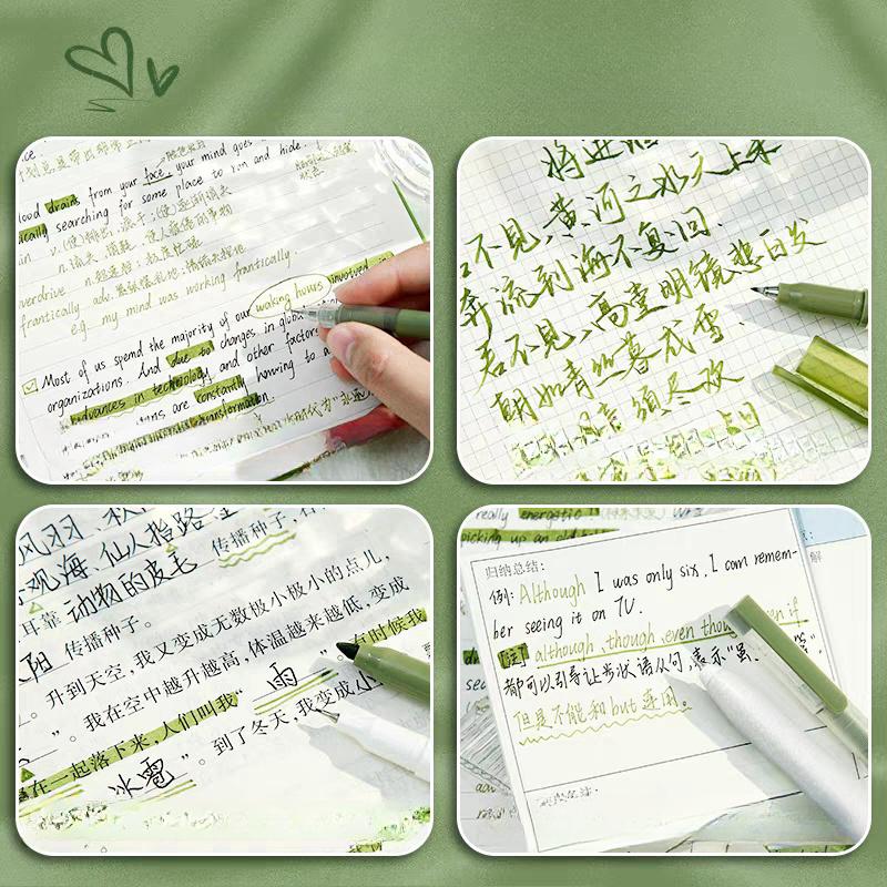 Retro Color Highlighter Pen Set | Double-Sided Highlighter | Highlighter Marker Pen | Planner School Office Study Pens Stationery