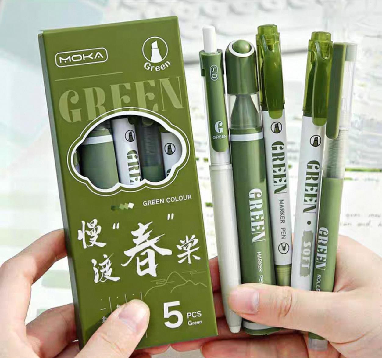 Retro Color Highlighter Pen Set | Double-Sided Highlighter | Highlighter Marker Pen | Planner School Office Study Pens Stationery