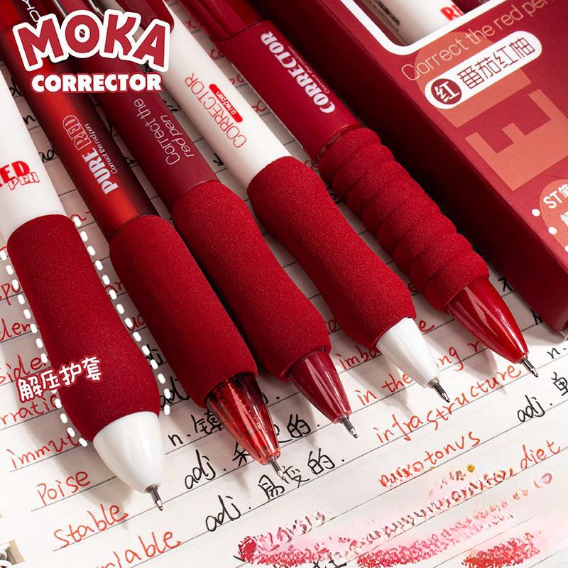 5pcs Red Gel Pens | Red Pens | Smooth Writing Pens | Aesthetic Pen Set | Cute Kawaii Planner School Office Study Pens Stationery