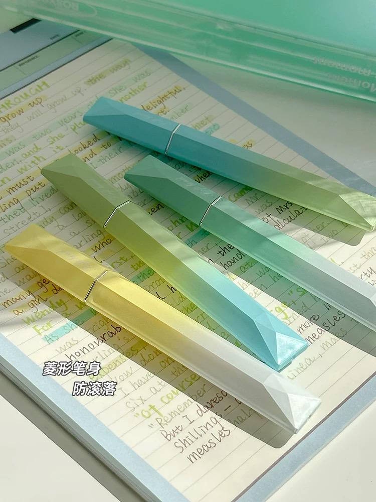 Prism Gradient Color Highlighter Pen | Highlighters Marker Pen |Aesthetic Cute Planner Journal Reading Drawing Pens | Study Writing Supplies