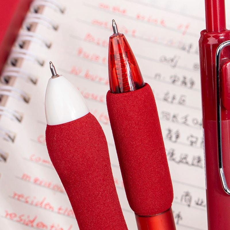 5pcs Red Gel Pens | Red Pens | Smooth Writing Pens | Aesthetic Pen Set | Cute Kawaii Planner School Office Study Pens Stationery
