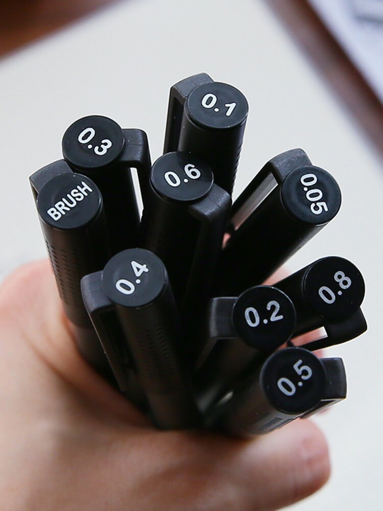 STA Pigment Fine Liner Pen | Graphic & Brush Pen | Black Fineliner Marker
