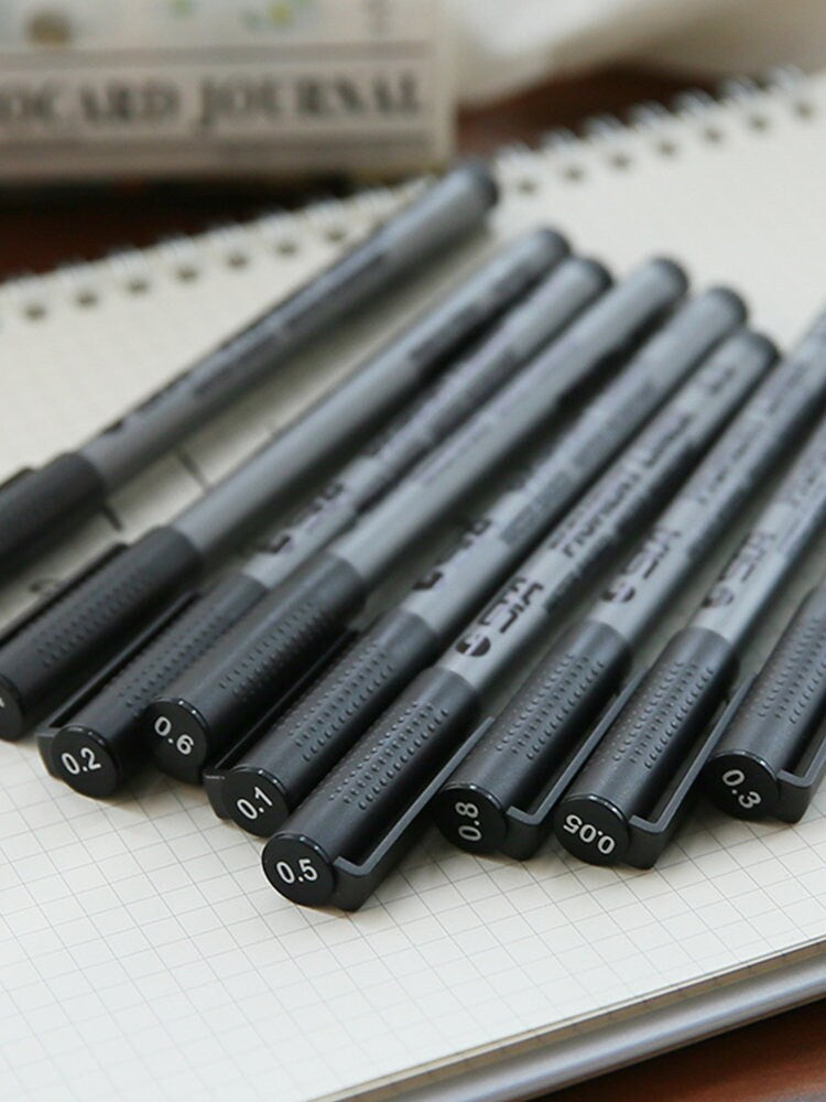 STA Pigment Fine Liner Pen | Graphic & Brush Pen | Black Fineliner Marker