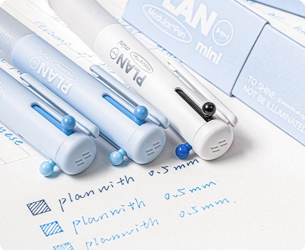 Mini Chubby Tri-Color Pen | 3-in-1 Click Pen | Gel Ink Pen 0.5mm | Bullet Journal Planner Study Note-Taking | Cute Pens | School Supplies