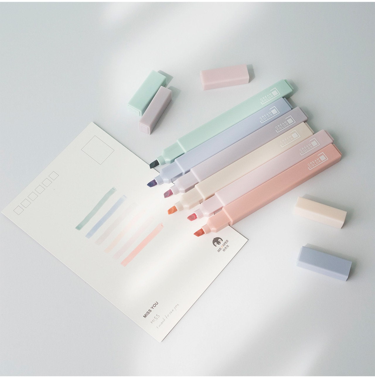 Cream Color Highlighter Pen|Rainbow Color | Highlighter Marker Pen | Study Supplies