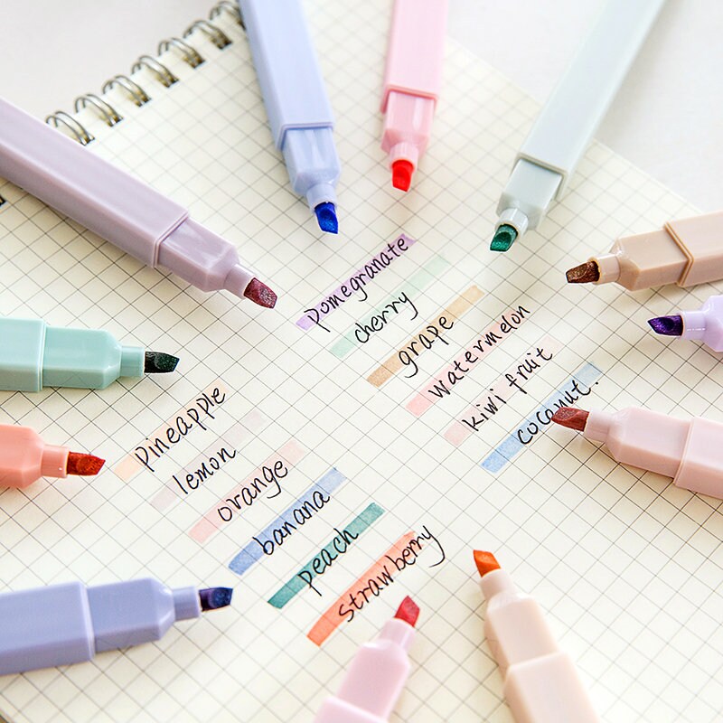 Cream Color Highlighter Pen|Rainbow Color | Highlighter Marker Pen | Study Supplies