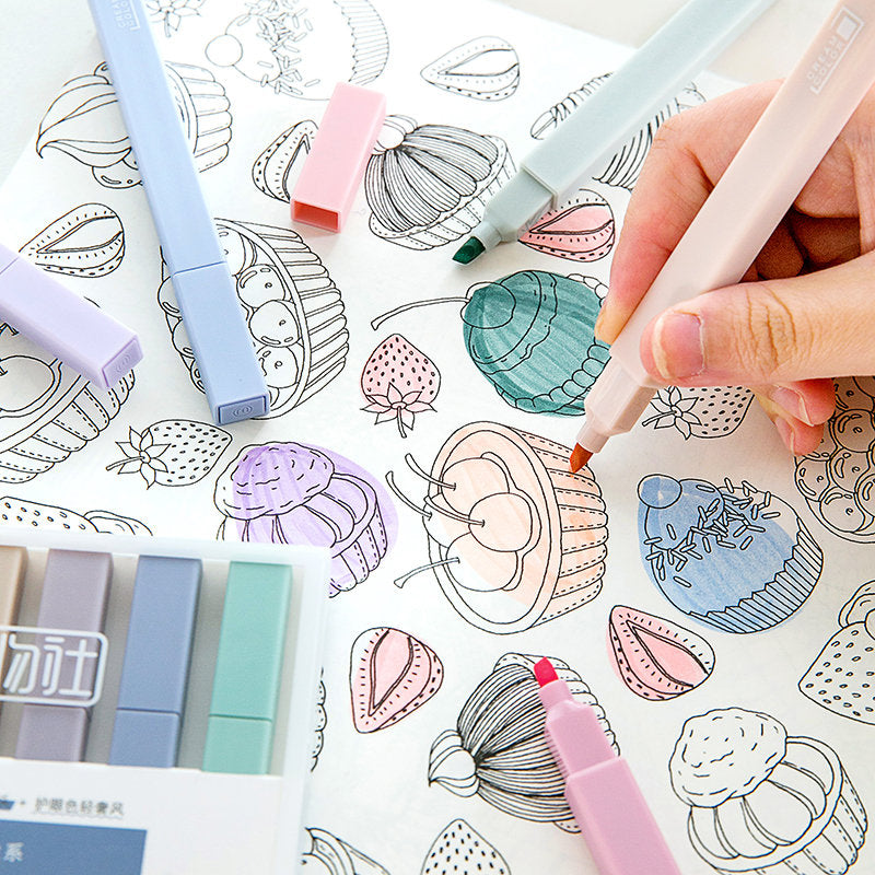 Cream Color Highlighter Pen|Rainbow Color | Highlighter Marker Pen | Study Supplies