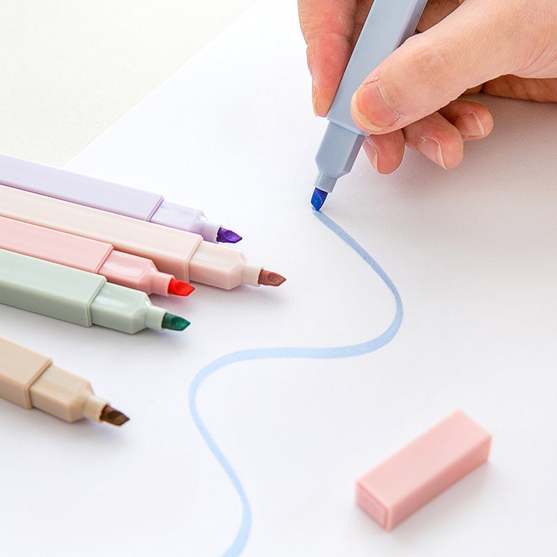 Cream Color Highlighter Pen|Rainbow Color | Highlighter Marker Pen | Study Supplies