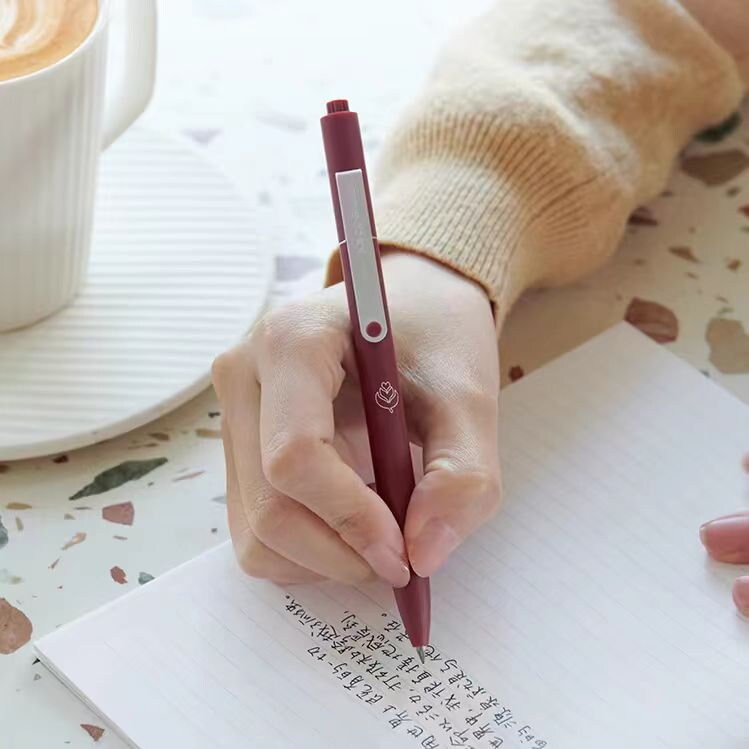 KACO Coffee City Gel Ink Pens | 0.5mm Black Ink Refill Quick-Dry Pens | Planner Pens | Kawaii Cute School Office Study Stationery Supplies
