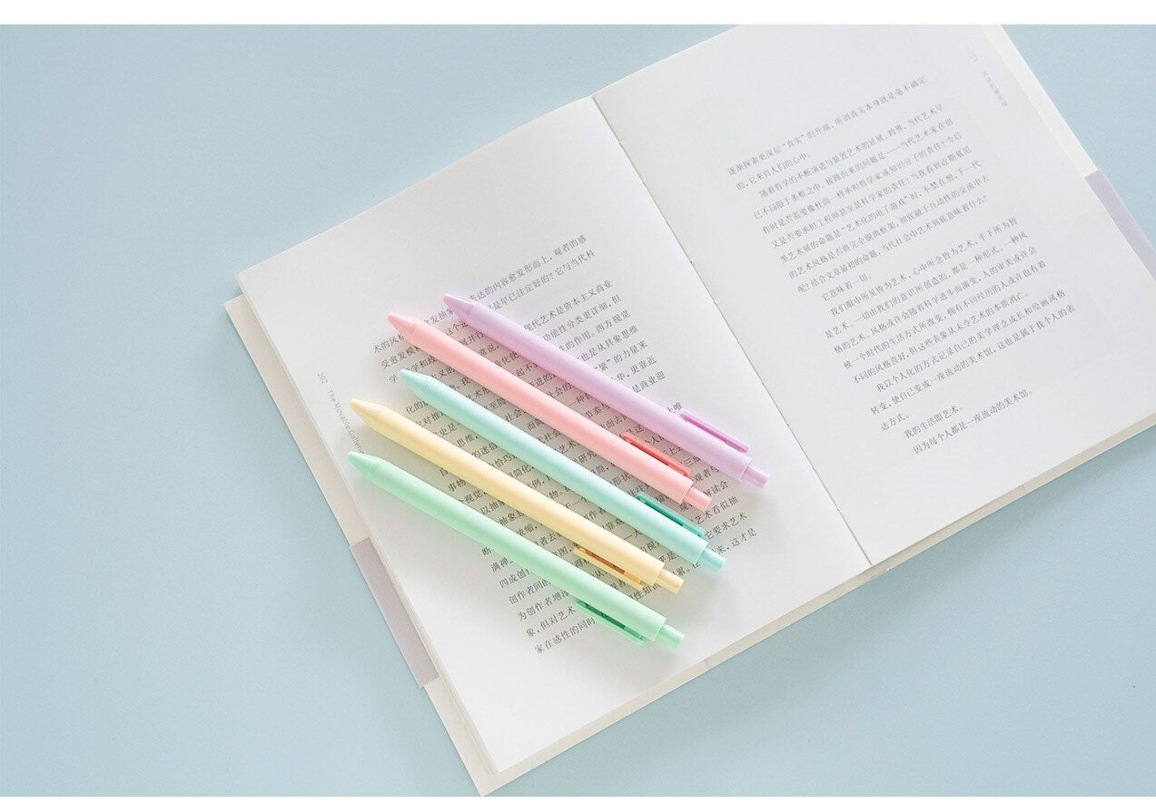 KACO Macaron Pure Color Gel Rollerball Pens | Black Ink Pens | Planner Pens