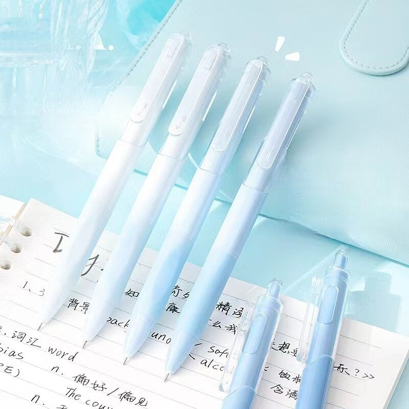 6pcs Gradient Black Ink Gel Pen Set | ST Writing Pens Tools | Aesthetic Cute Pens | Kawaii Planner School Office Study Stationery Supplies