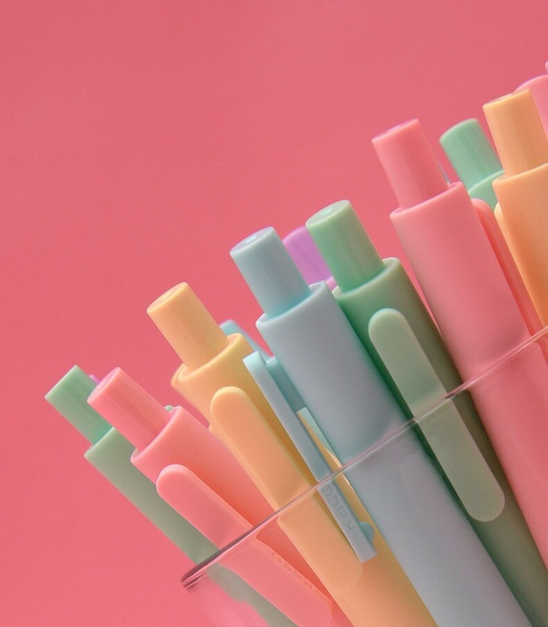 KACO Macaron Pure Color Gel Rollerball Pens | Black Ink Pens | Planner Pens