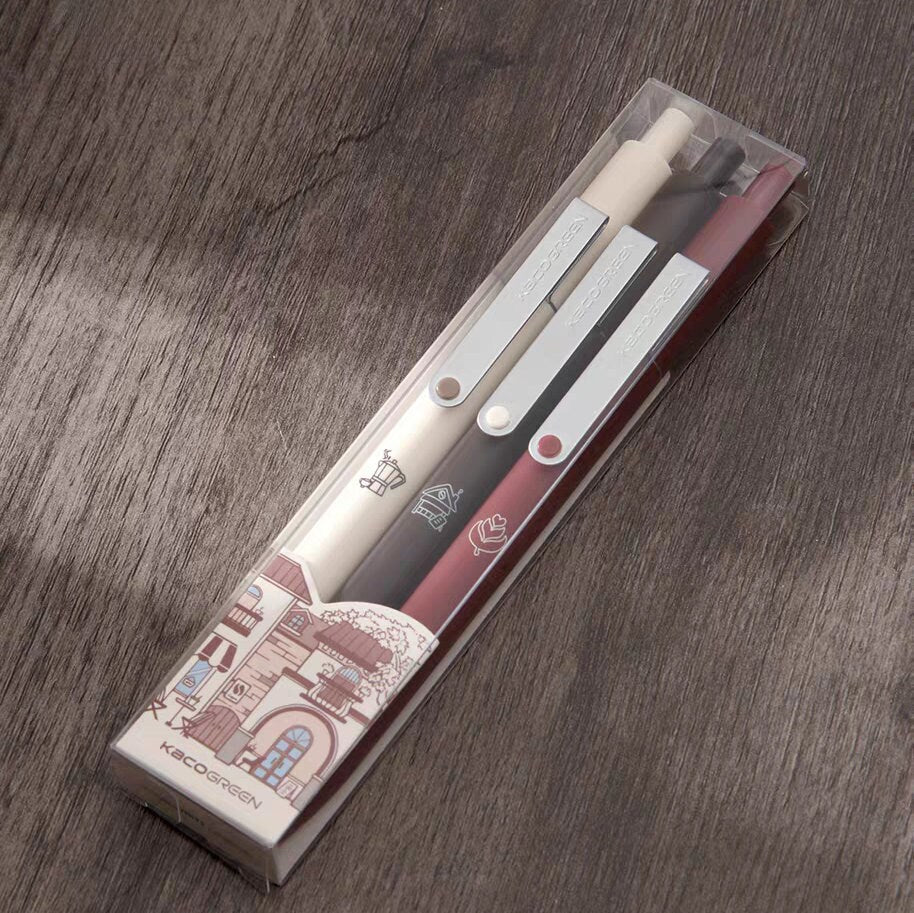 KACO Coffee City Gel Ink Pens | 0.5mm Black Ink Refill Quick-Dry Pens | Planner Pens | Kawaii Cute School Office Study Stationery Supplies