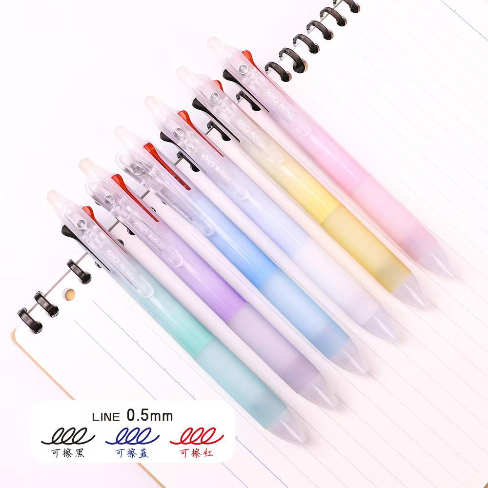 3 In 1 Gel Pen 0.5mm Black Red Blue Pen | 3 Colors Pen | Erasable Gel Ink Pens | Planner Pens | Cute Study Supplies Stationery